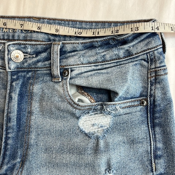 American Eagle stretch, high waist, distressed jeans, size 6 New - Picture 9 of 11